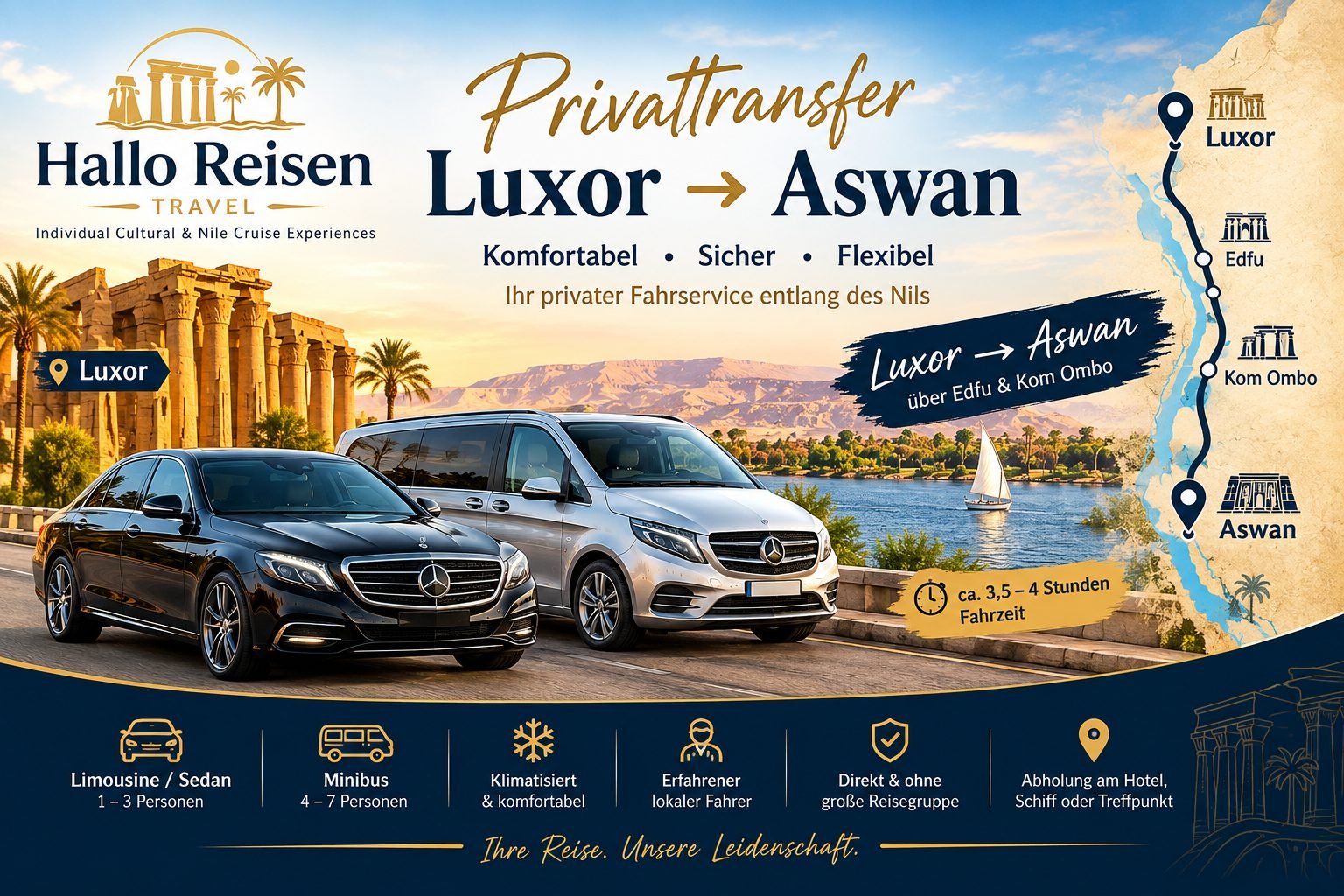 Luxor Flughafen ⇄ Luxor Stadt / Westufer