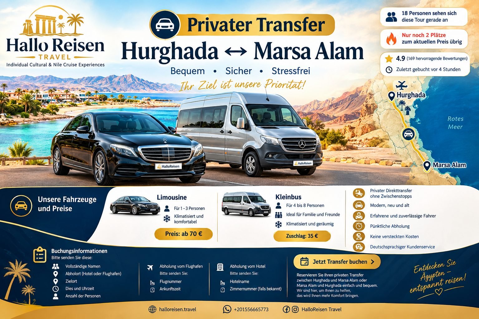 Privater Transfer Hurghada ↔ Marsa Alam